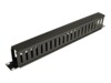 Tripp Lite Rack Enclosure Horizontal Cable Manager (finger duct) 1URM Stativkabeladministrationskanal med dække Sort