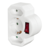 HAMA Socket Adapter 3-way with Switch White
