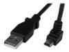 StarTech.com Down Angle Mini USB Cable - 2m - Black - USB A to Mini USB B - USB to Mini USB Cable - Mini USB Charger - USB A to Mini B (USBAMB2MD) USB-kabel 2m Sort