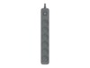 Tracer PowerLine + Stikdåse 6-stik 16A Sort 1.8m