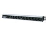 Intellinet Vertical Rackmount 12-Way Power Strip - German Type, With Single Air , No Surge Protection (Euro 2-pin plug) Strømfordelingsenhed 12-stik
