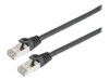 Prokord CAT 6a Kabel med afskærmning med folie og kobberfletning (SFTP 10m Netværkskabel Sort