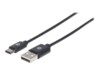 Manhattan USB 2.0 USB Type-C kabel 1m Sort
