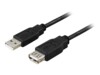 DELTACO USB 2.0 USB forlængerkabel 50cm Sort
