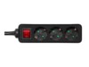 DELTACO GT-0362 Stikdåse 3-stik 16A Sort 5m