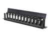 Intellinet 19' Cable Management Panel, 19' Rackmount Cable Manager, 1U, Cover, Black Administrationspanel til stativkabler med dække Sort