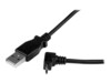 StarTech.com 2m Micro USB Cable Cord - A to Up Angle Micro B - Up Angled Micro USB Cable - 1x USB A (M), 1x USB Micro B (M) - Black (USBAUB2MU) USB-kabel 2m Sort
