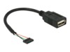 Delock USB intern til ekstern adapter 15cm Sort