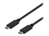 DELTACO USBC-1402 USB Type-C kabel 1m Sort