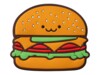 MAGMOJI Silly Hamburger moji Logo badge Sort Brun Grøn Rød