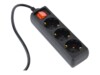 EnerGenie EG-PSU3-01 Stikdåse 3-stik 16A Sort 60cm