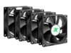Inter-Tech Fan 4-pack Sort 80 mm