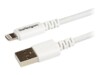 StarTech.com 3m (10ft) Long White Apple® 8-pin Lightning Connector to USB Cable for iPhone / iPod / iPad - Charge and Sync Cable (USBLT3MW) Lightning-kabel 3m Hvid