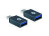 Conceptronic DONN03G DONN USB-C to USB-A OTG Adapter 2-Pack, USB 3.1 Gen 1, Male/ Female, Black]