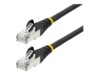 StarTech.com 7m CAT6a Cable - Black - Low Smoke Zero Halogen (LSZH) - 10GbE 500MHz 100W ++ Snagless RJ-45 w/Strain Reliefs S/FTP Network Patch Cord CAT 6a S/FTP 7m Patchkabel Sort
