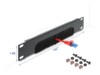 Delock 10' Cable Management Brush Strip open at the bottom 1U dark grey