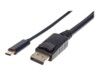 Manhattan USB-C to DisplayPort Cable, 4K@60Hz, 2m, Male to Male, Black, Three Year Warranty, Polybag DisplayPort kabel 2m Sort