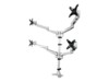 StarTech.com Desk Mount Quad Monitor Arm, Premium Articulating VESA 4 Monitor Mount 2x2 up to 27', Ergonomic Height Adjustable Pole Mount, Tilt/Swivel/Rotate, C-Clamp/Grommet, Silver - Heavy-duty VESA Mount (ARMQUADPS) Monteringssæt 4 skærme 13'-27'