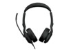 Jabra Evolve2 50 MS Stereo Kablet Høretelefoner Sort