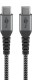 USB-C â„¢ to USB-C â„¢ Textile cable with metal plugs (Space gray / silver) 1 m, 1 m, black-grey - elegant and extra-robust connection cable for devices with USB-Câ„¢ Connecto