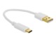 Delock USB Type-C kabel 15cm Hvid