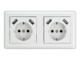 Delock 2-Way Wall Socket with 4 x USB Type-A Charging Port 2 x 2.8 A