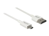 Delock Slim High Quality HDMI-kabel med Ethernet 1.5m Hvid
