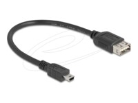 Delock USB-kabel 20cm Sort