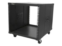 StarTech.com 9U Open Frame Rack Wheels - 4 Post 23' Deep Portable Open Frame Cabinet for 19' Network, Data & Server Equipment - 220 lbs capacity (RK960CP) Rack Sort
