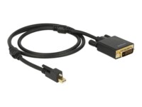 DeLOCK Cable mini Displayport 1.2 male screw > DVI male 4K Active Video transformer
