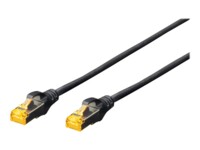 DIGITUS Professional CAT 6a Kabel med afskærmning med folie og kobberfletning (SFTP 50cm Patchkabel Sort