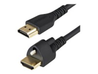 StarTech.com 1m (3ft) HDMI Cable with Locking Screw, 4K 60Hz HDR 10, High Speed HDMI 2.0 Monitor Cable with Locking Screw Connector for Secure Connection, HDMI Cable with Ethernet, M/M - Adjustable M3.0 Screw (HDMM1MLS) HDMI-kabel med Ethernet 1m Sort