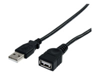 StarTech.com 6 ft Black USB 2.0 Extension Cable A to A - M/F - USB extension cable - USB (M) to USB (F) - USB 2.0 - 6 ft - black - USBEXTAA6BK USB forlængerkabel 1.8m Sort