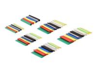 Delock Heat Shrink Tube Set (108 pieces) 4cm Sort Blå Grå Rød Hvid Gul Transparent