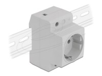 Delock Power Socket with a Side Grounding Contact for DIN Rail