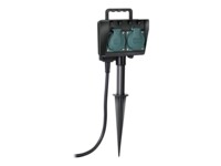 brennenstuhl Outdoor multiple socket outlet spike Strømfordelingsenhed 2-stik 16A Sort Grøn 1.4m