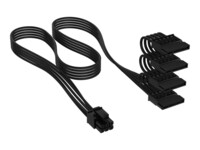 CORSAIR 6-pin intern strøm (male) - 15 pin Serial ATA strøm (female) Sort Strømkabel