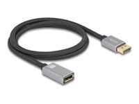 Delock DisplayPort forlængerkabel 1m Sort Grå