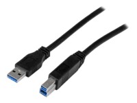 StarTech.com 2m 6 ft Certified SuperSpeed USB 3.0 A to B Cable Cord - USB 3 Cable - 1x USB 3.0 A (M), 1x USB 3.0 B (M) - 2 meter, Black (USB3CAB2M) USB-kabel 2m Sort