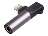 Akyga AK-AD-63 Lightning ttil hovedtelefon-jackstik/opladningsadapter Sort
