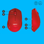 Logitech M330 SILENT PLUS Mekanisk Trådløs Rød