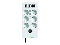 Eaton Protection Box 6 USB Tel@ Din Strømstødsbeskytter 6-stik 10A Hvid