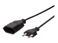 LogiLink Europlug (strøm CEE 7/16) (female) - Europlug (strøm CEE 7/16) (male) Sort 1m Forlængerkabel til strøm