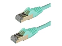 StarTech.com 1 m CAT6a Cable - 10 Category 6a Shielded Snagless RJ45 100W Patch Cord - 10GbE Aqua UL/TIA Certified CAT 6a Afskærmet parsnoet (STP) 1m Patchkabel Akvamarin