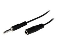 StarTech.com 1m Slim 3.5mm Stereo Extension Audio Cable - M/F - Mini stereo Extension - 3.5mm Extension - heaDPhone Ext cord (MU1MMFS) Forlængerkabel til audio 1m Sort