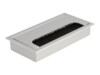 Delock Cable grommet for table mounting with brush 160 x 80 x 28 mm silver