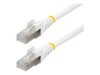 StarTech.com 50cm CAT6a Cable - White - Low Smoke Zero Halogen (LSZH) - 10GbE 500MHz 100W ++ Snagless RJ-45 w/Strain Reliefs S/FTP Network Patch Cord CAT 6a S/FTP 50cm Patchkabel Hvid