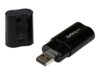 StarTech.com USB Sound Card - 3.5mm Audio Adapter - External Sound Card - Black - External Sound Card (ICUSBAUDIOB) USB 2.0 Ekstern