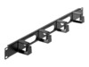 Intellinet 19' Cable Management Panel, 1U, 4 short plastic rings, Black Rack-kabel styrepanel Sort