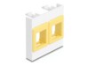 Delock Easy 45 Module with two Keystone Holders 45 x 45 mm, white / yellow